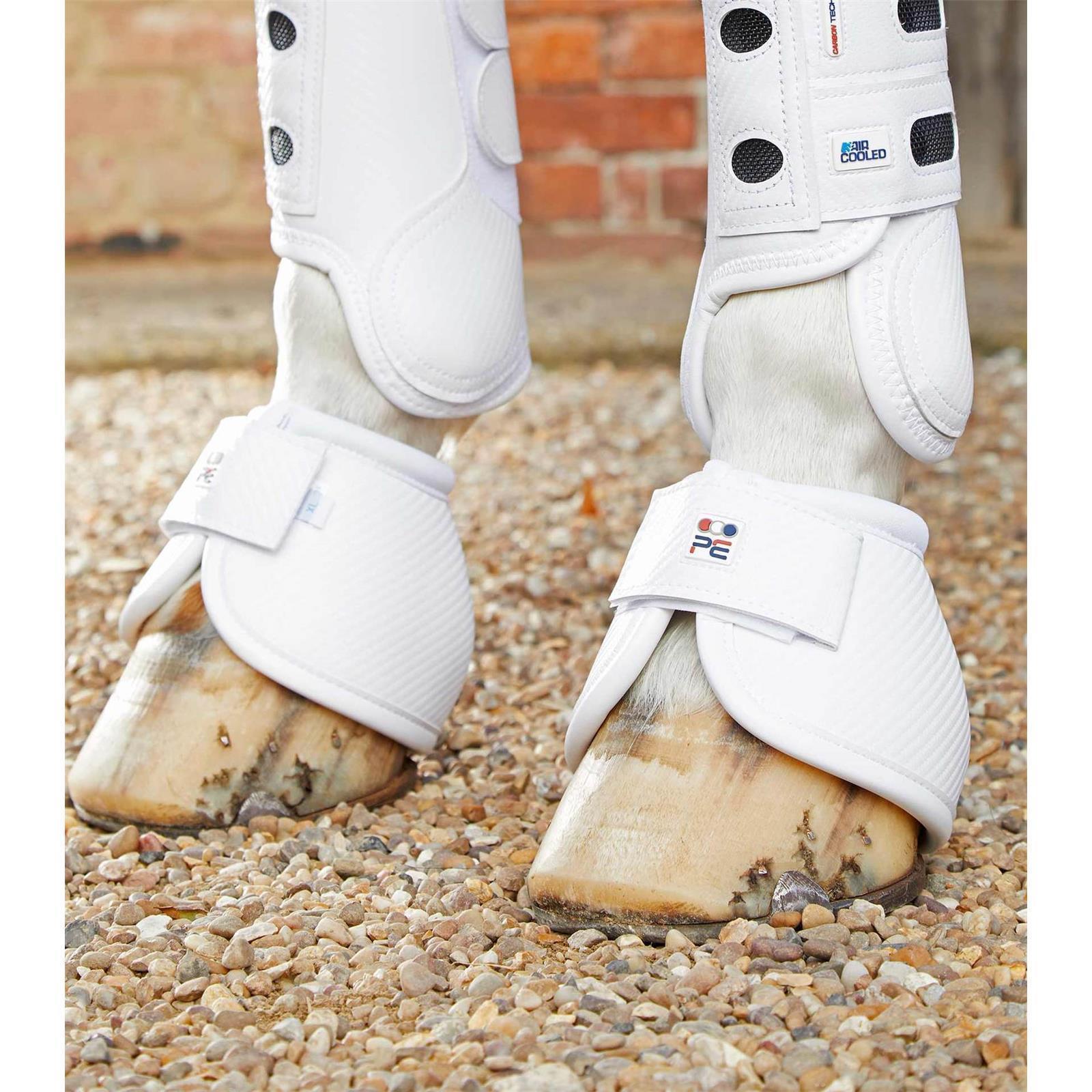 Premier Equine Carbon Tech Kevlar No-Turn Over Reach Boots Hufglocken white XXL