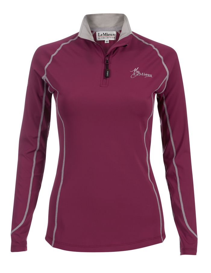 LeMieux Tech-/ Trainingsshirt Climate Layer 7573 Farbe Plum/Grey Größe L