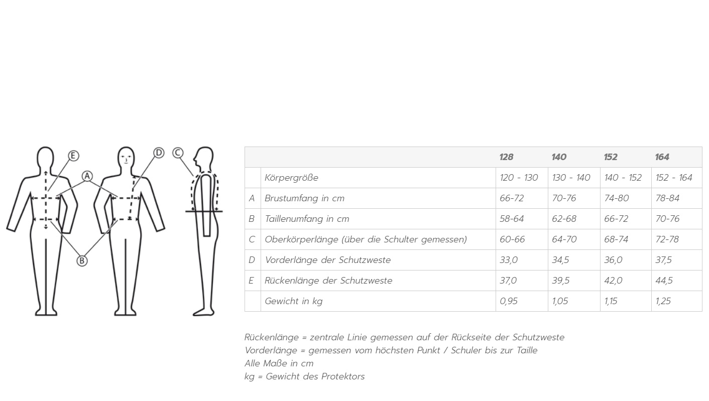 Komperdell Sicherheitsweste BETA Level 3 Junior Frontzipp 128