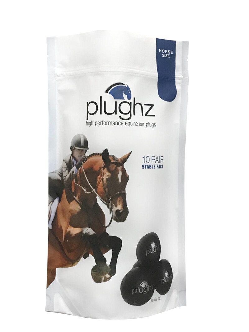 Plughz Equine Ear Plugs Stable Pack Premium Ohrstöpsel für Pferde Warmblut