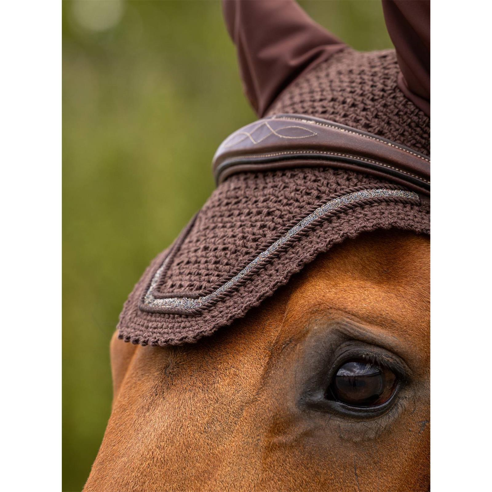 LeMieux Crystal Fly Hood Fliegenhaube Brown L