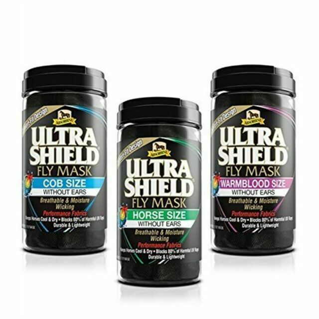 Absorbine Ultra Shield Fly Mask without Ears Fliegenmaske ohne Ohren Horse (for Average Horse, Small Warmblood)