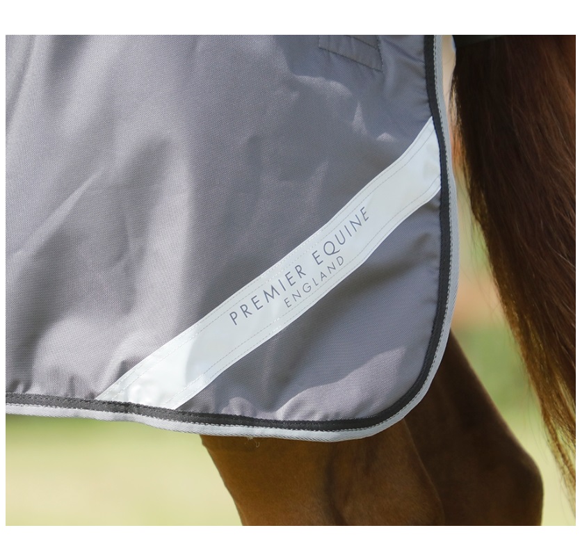 Premier Equine Weidedecke Buster Hardy 0g Half Neck Turnout Rug 7'3'' grey