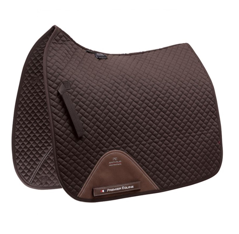 Premier Equine Schabracke Plain Cotton Saddle Pad Dressage Square Full red