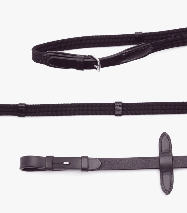 Premier Equine Altare Web Reins Gurtzügel mit Stege brown