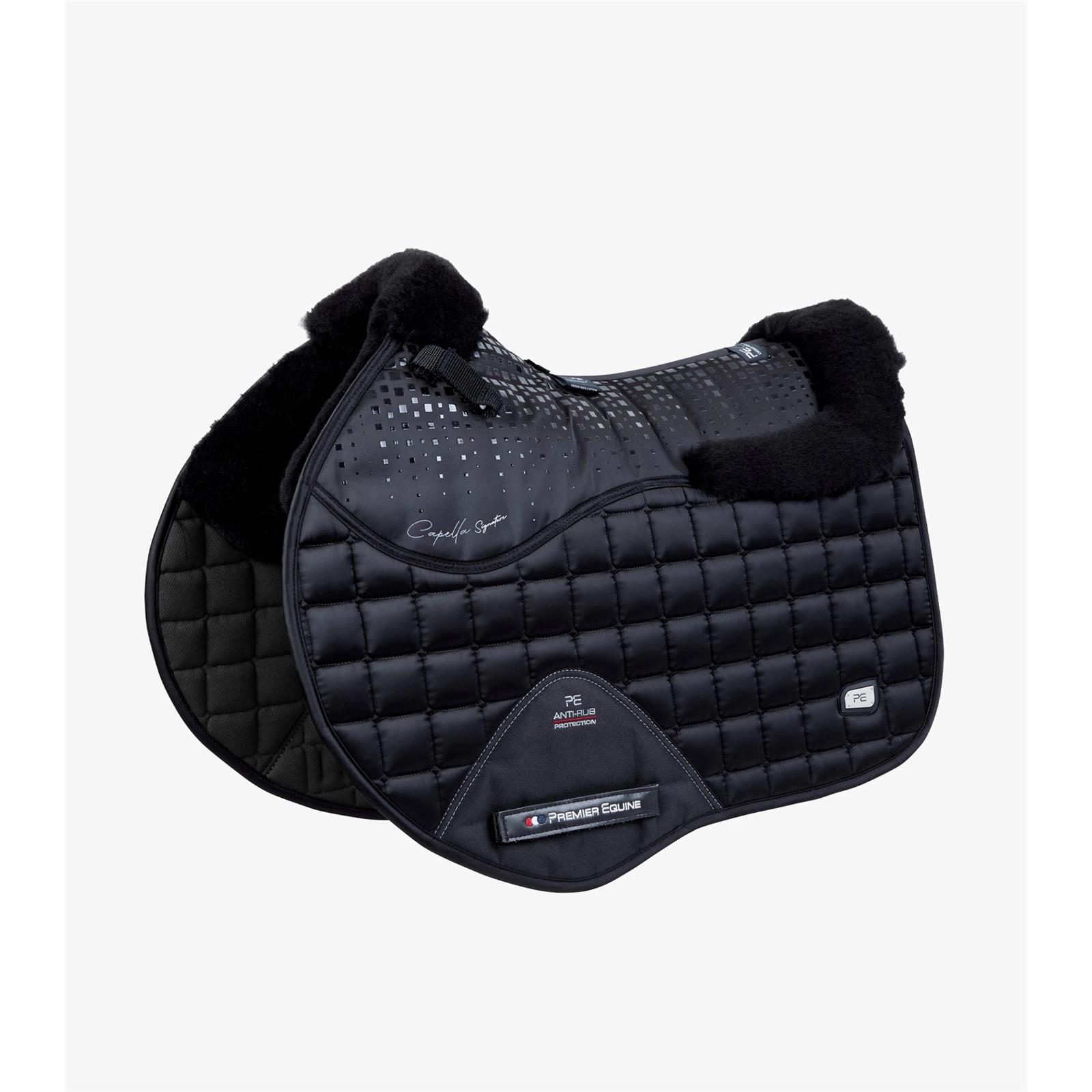 Premier Equine Capella Close Contact Merino Wool GP/Jump Square Full Black/Black Wool