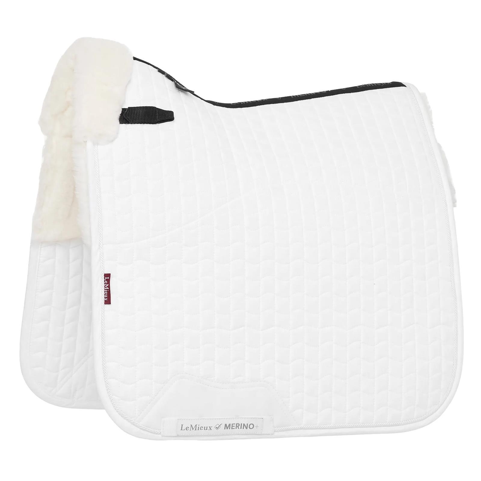 LeMieux Merino+ Half Lined Suede Dressage Square White/White L