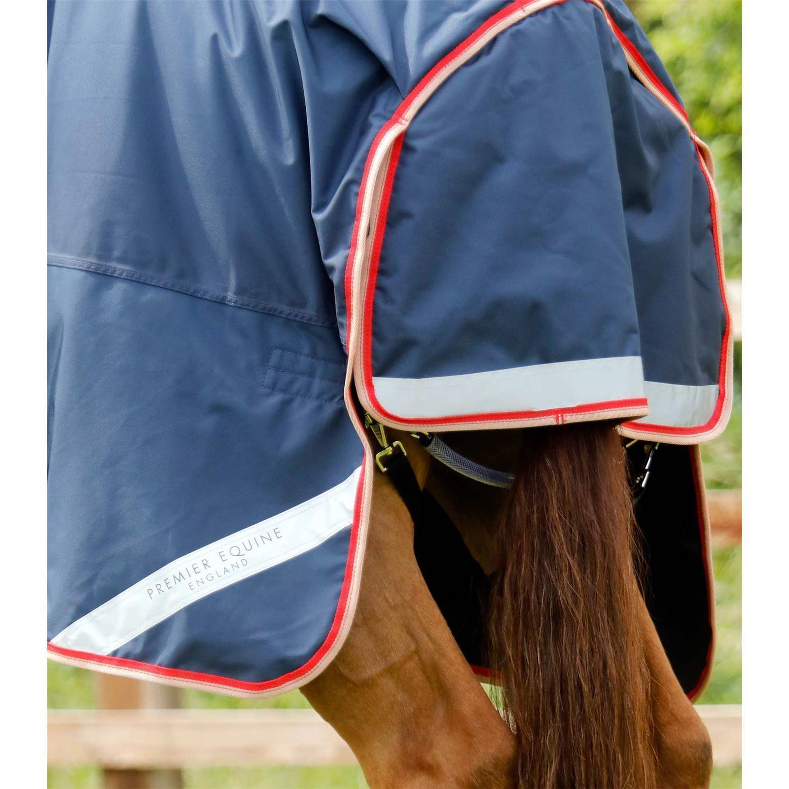 Premier Equine Weidedecke mit Halsteil Buster 100g Turnout Rug with Snug-Fit Neck Cover 6'9'' / 155cm navy