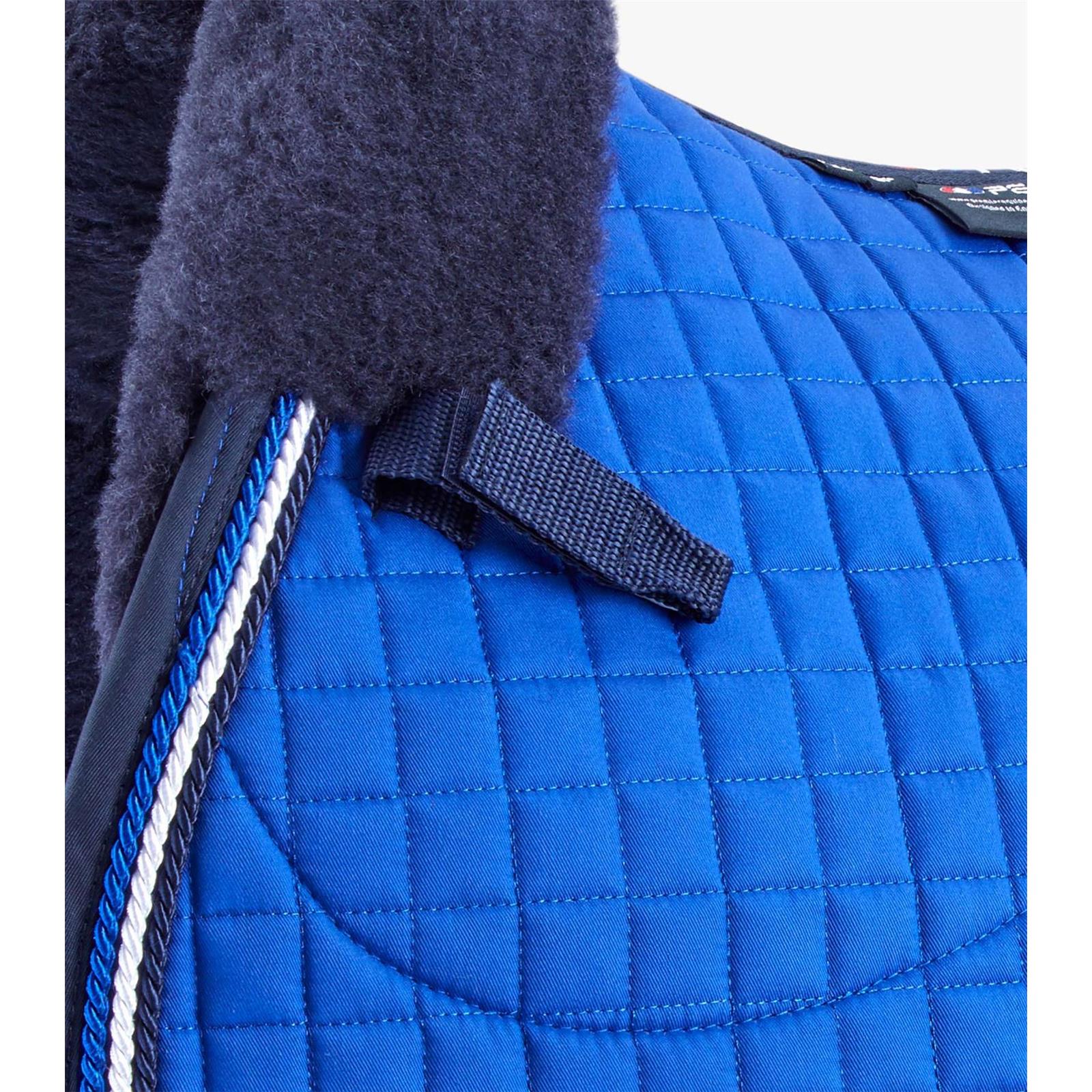Premier Equine Close Contact Merino Wool European Saddle Pad - GP/Jump Square Full Royal Blue/Navy Wool