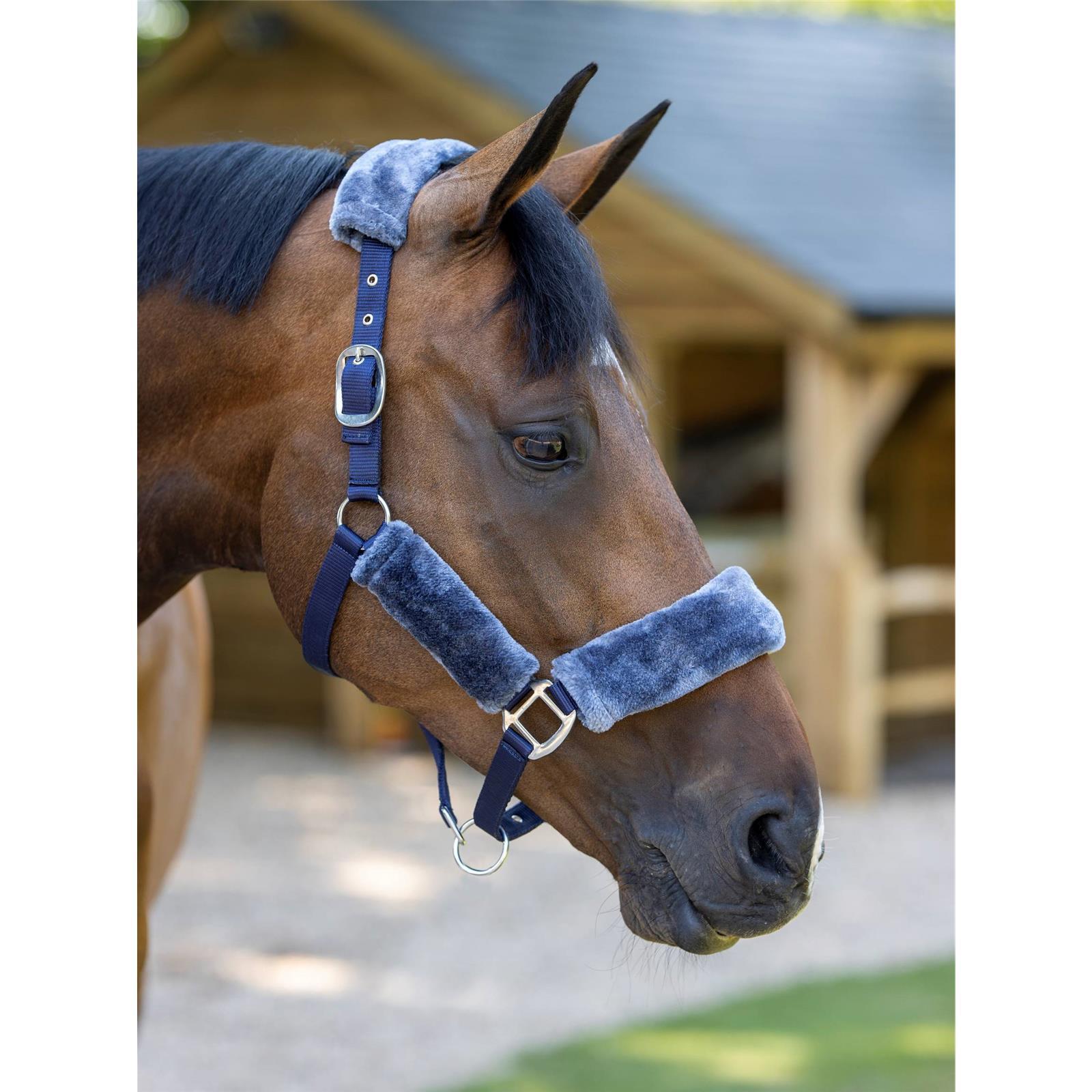 LeMieux Halfter Comfort Fleece Headcollar Navy/Grey Pony