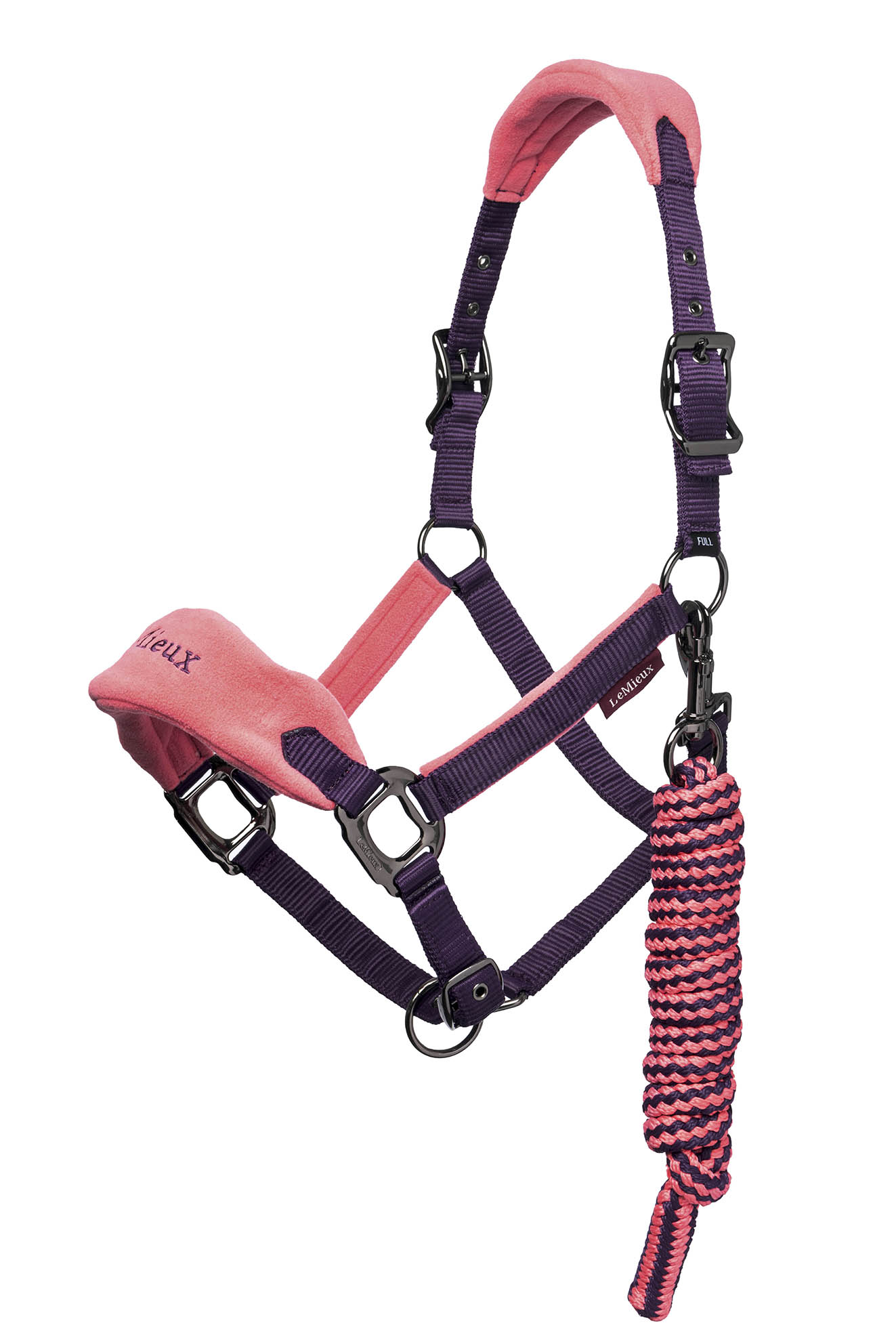 LeMieux Halfter mit Strick Vogue Fleece Headcollar & Rope Papaya Mini