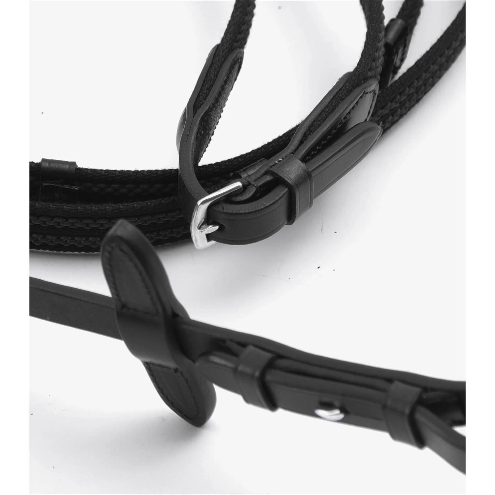 Premier Equine Domenico Web & Rubber Grip Reins Zügel gummiert brown