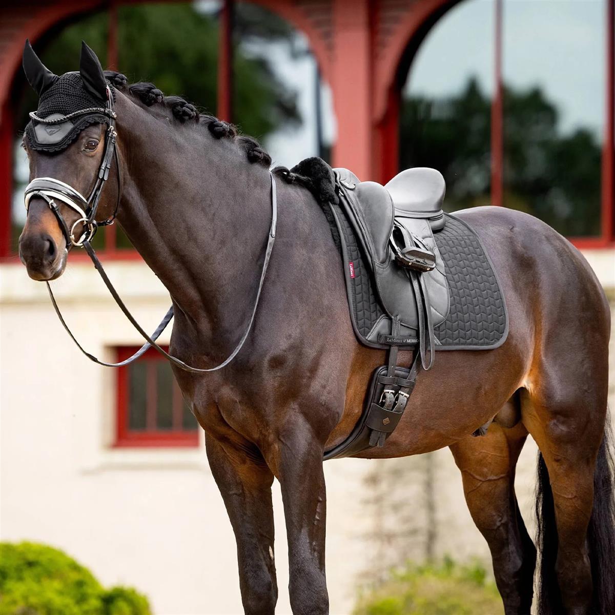 LeMieux Merino+ Half Lined Dressage Square Black/Black L