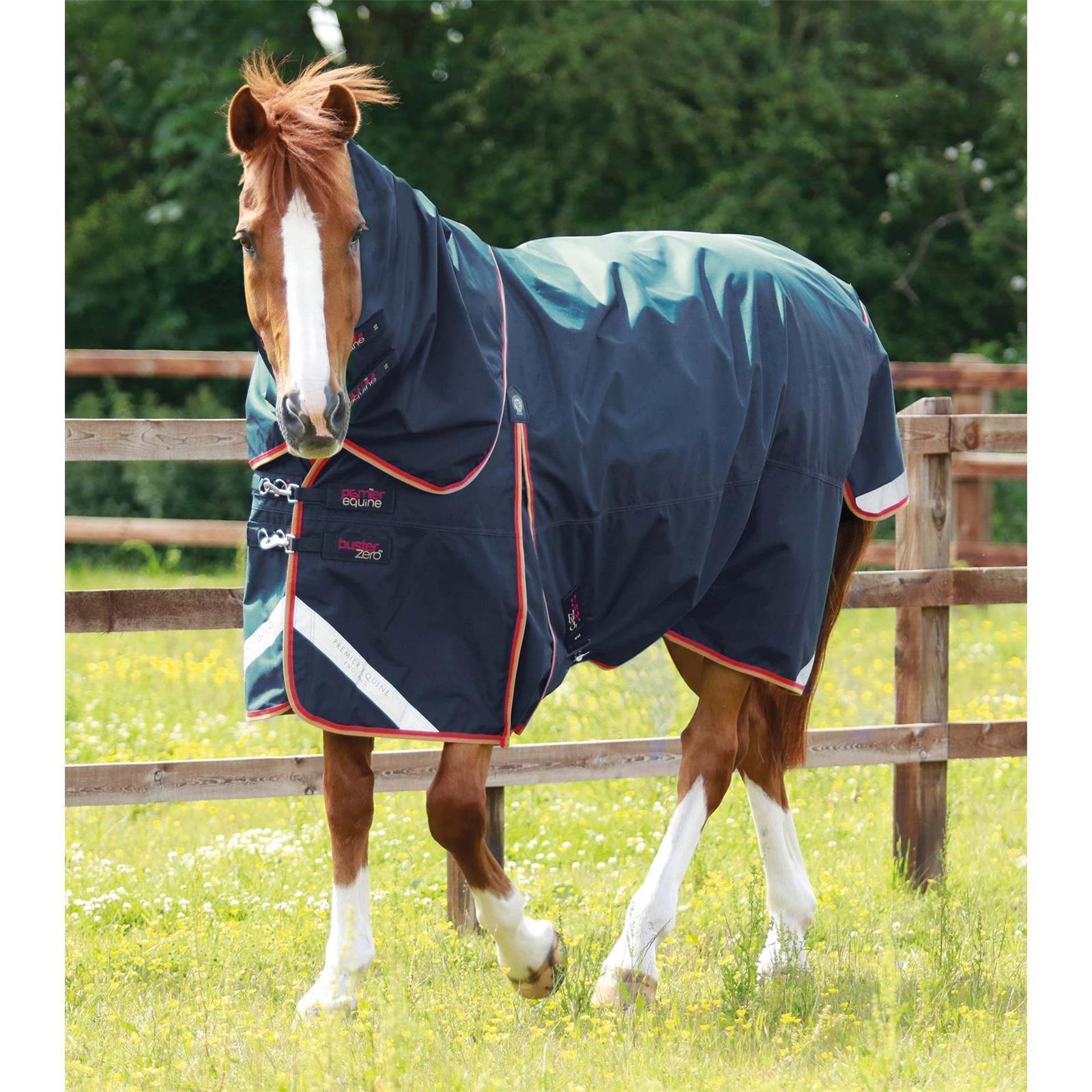 Premier Equine Weidedecke Buster Zero Turnout Rug with Classic Neck Cover navy 7'0'' / 165cm