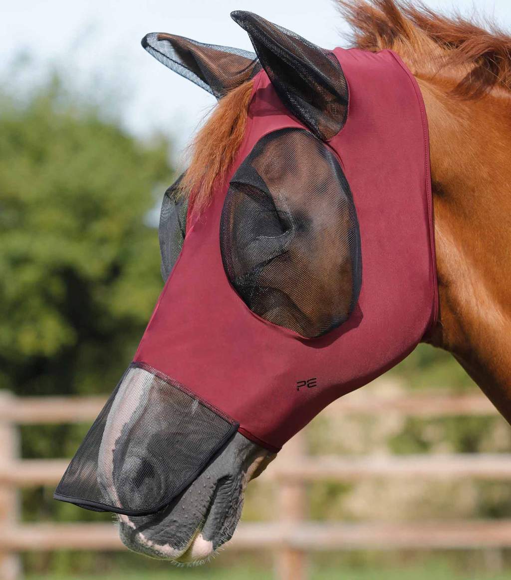 Premier Equine Fliegenmaske Comfort Tech Xtra Lycra Fly Mask S wine