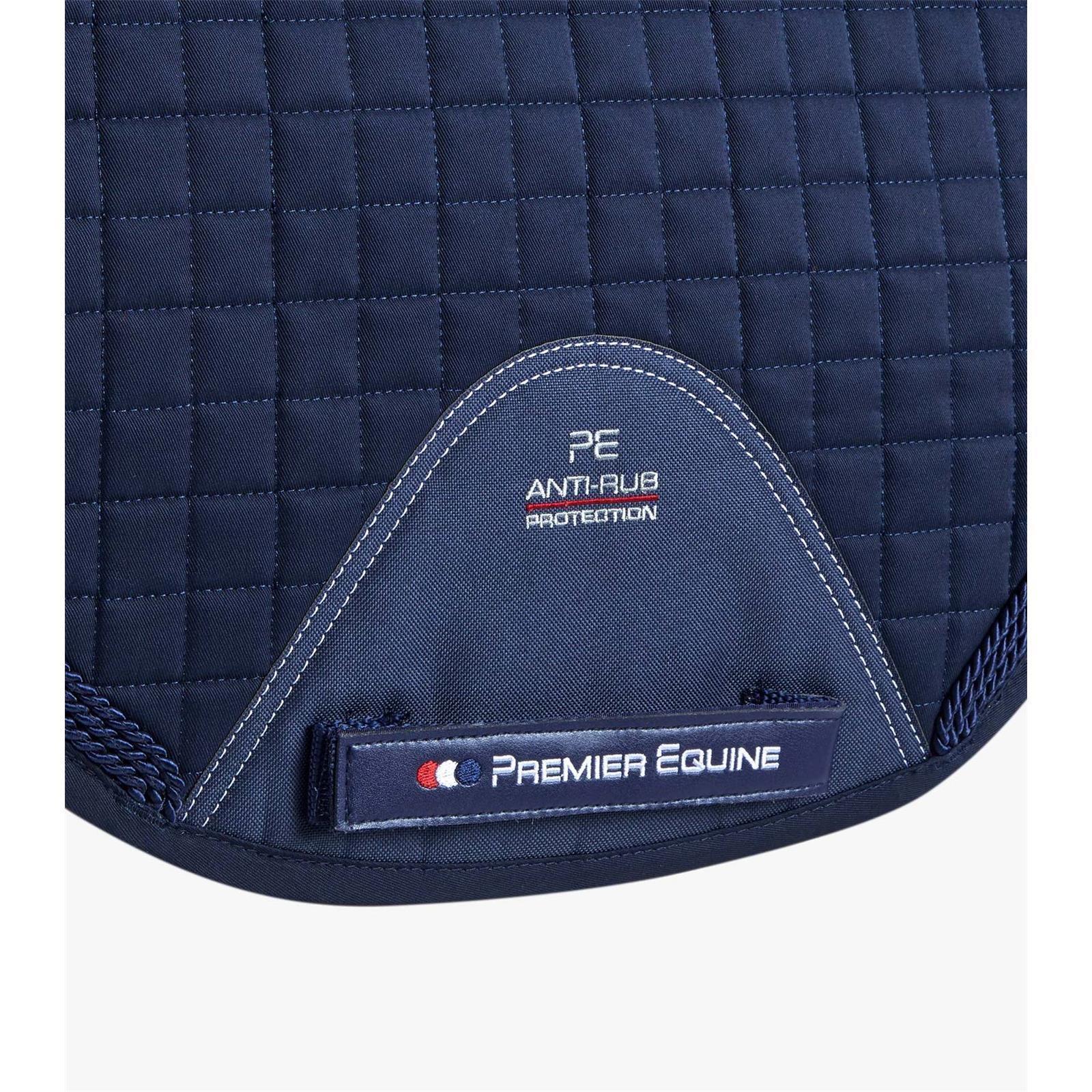 Premier Equine Close Contact Merino Wool European Saddle Pad - GP/Jump Square Full Navy/Natural Wool