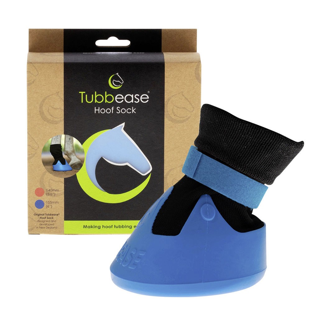 Tubbease Hufschuh, Behandlungsschuh für Pferdehufe blau = L (15,5 cm)
