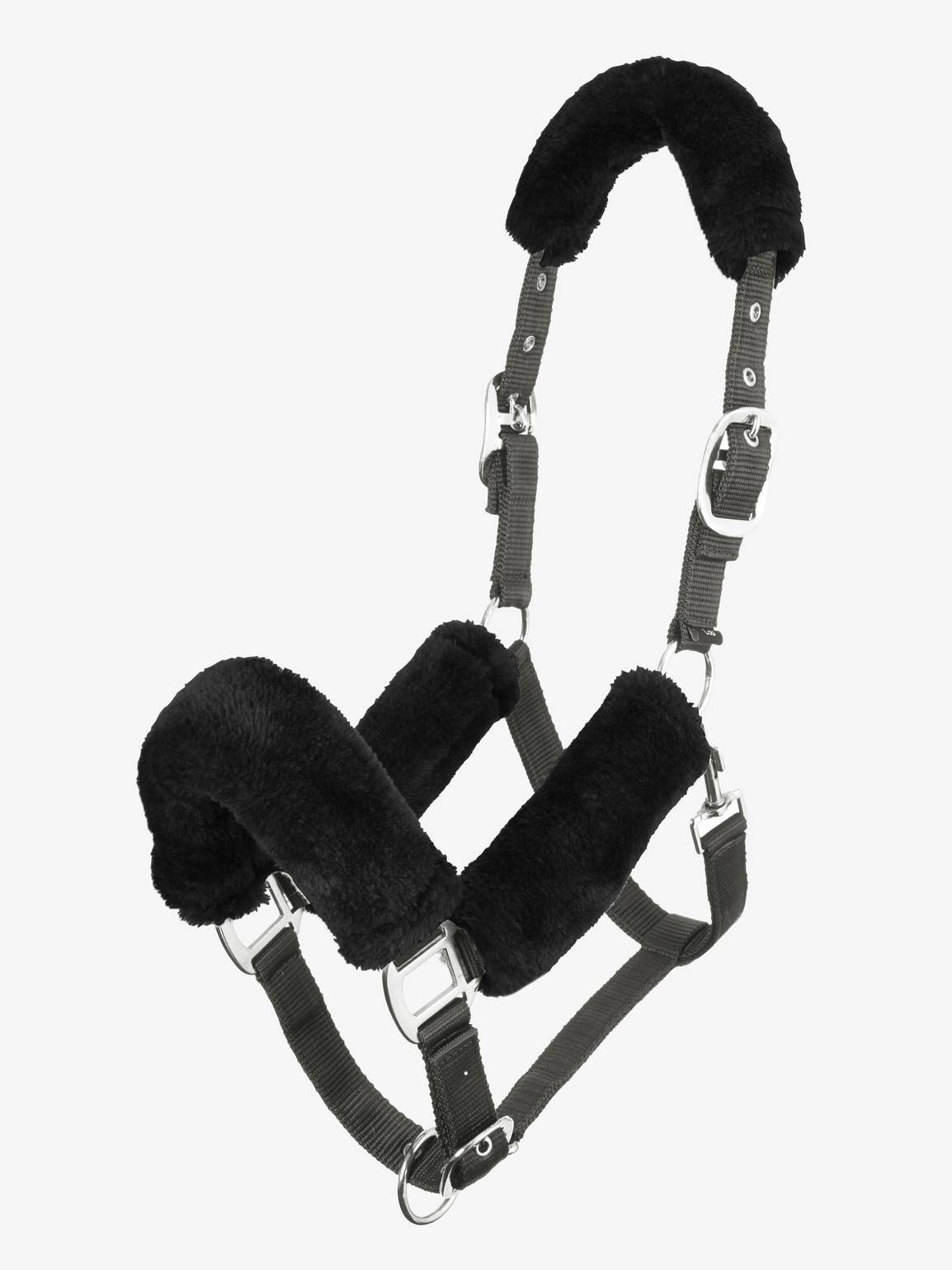 LeMieux Halfter Comfort Fleece Headcollar Grey/Black Pony