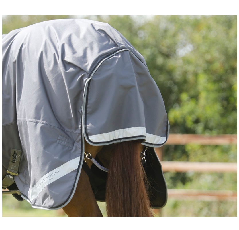 Premier Equine Weidedecke Buster Hardy 0g Half Neck Turnout Rug 7'3'' grey
