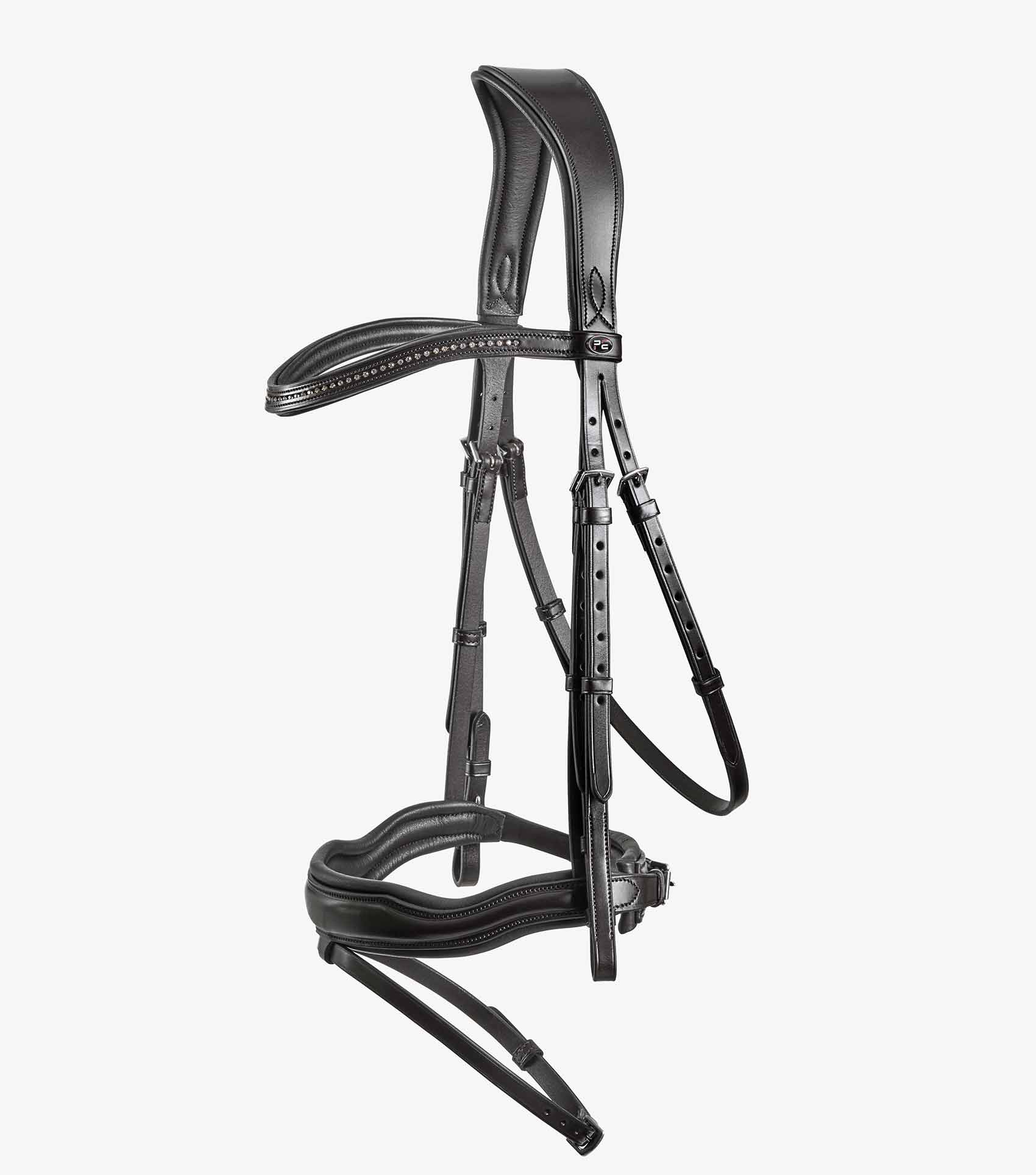 Premier Equine anatomische Trense Stellazio mit englischem Reithalfter Full black