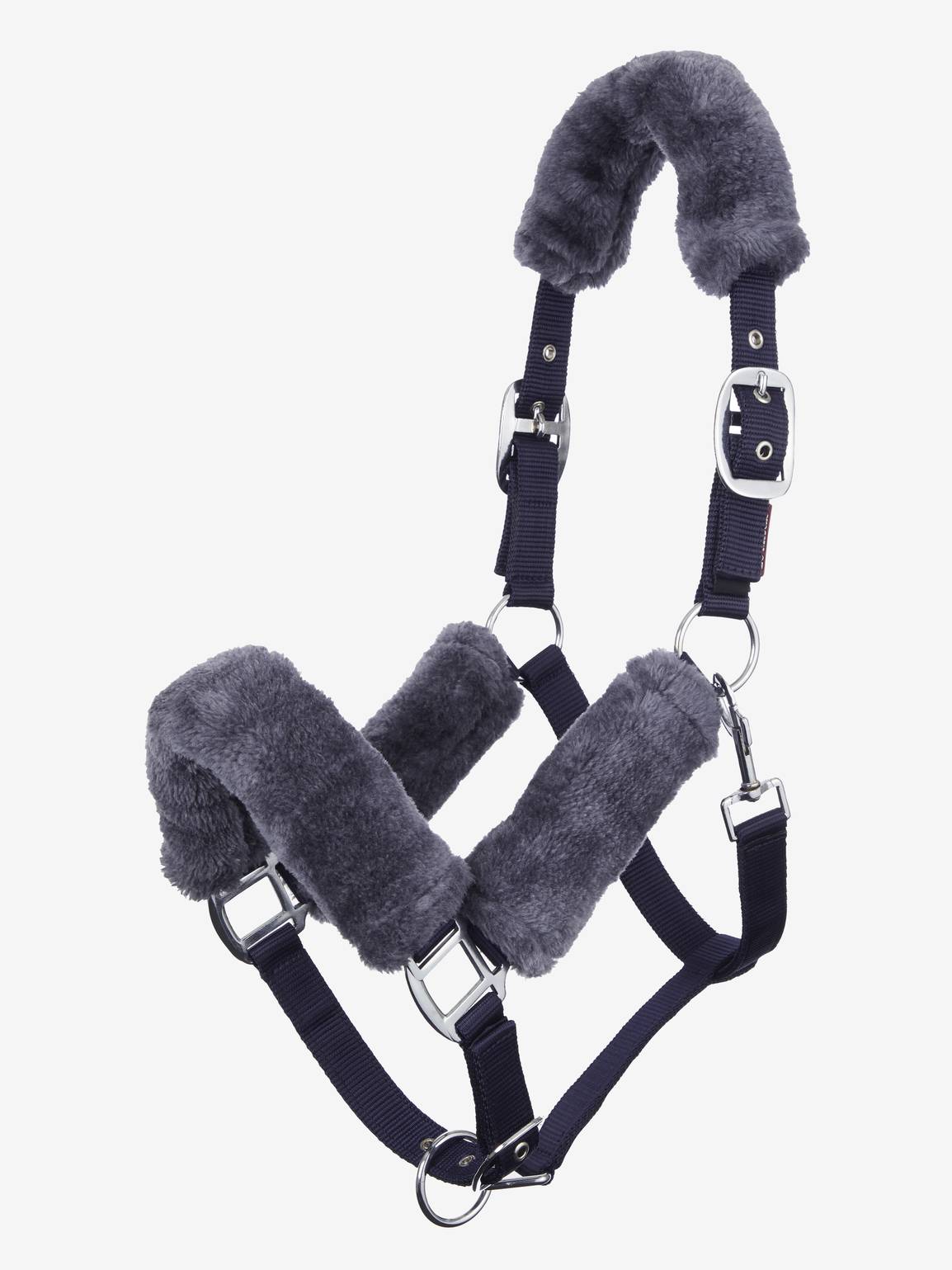 LeMieux Halfter Comfort Fleece Headcollar Navy/Grey Pony
