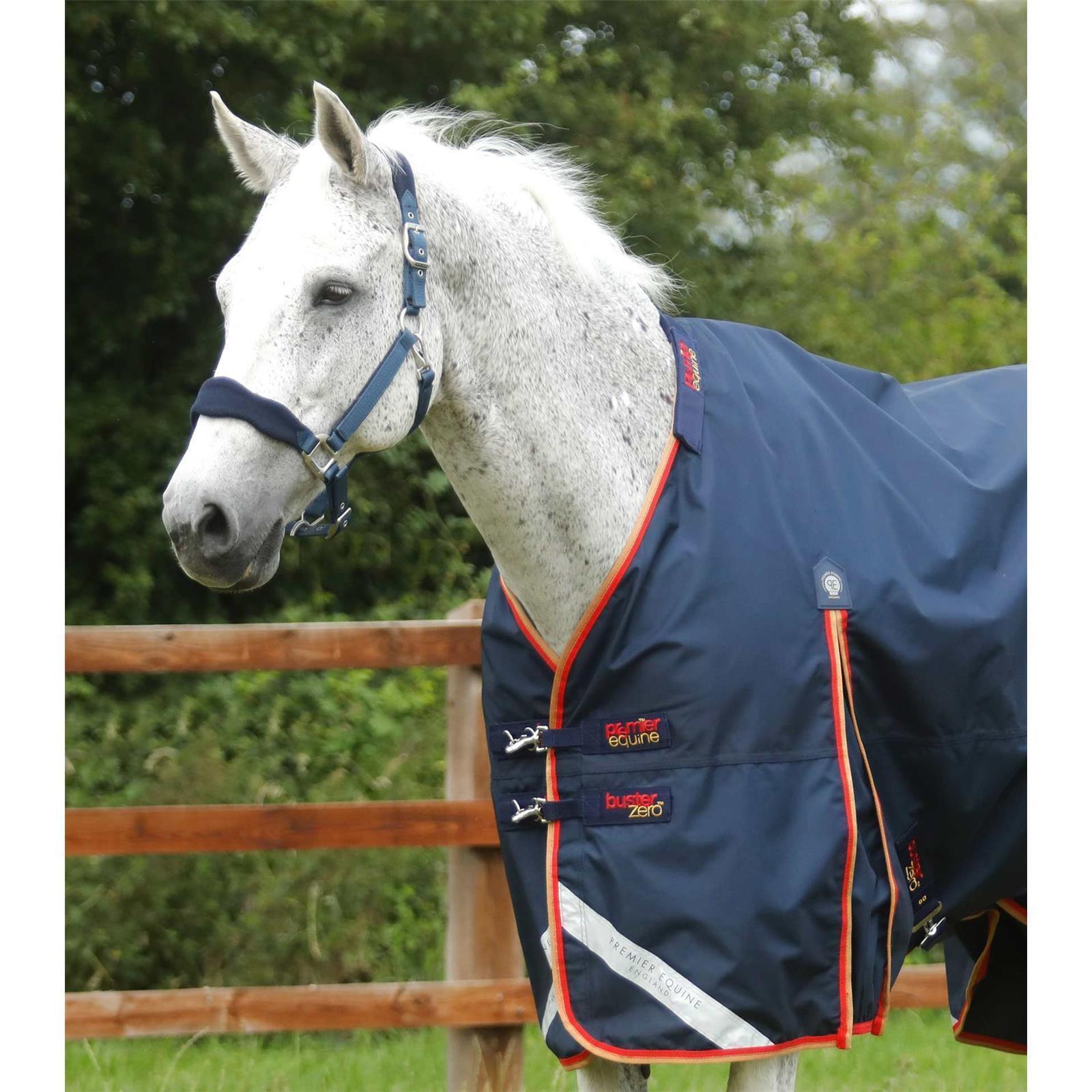 Premier Equine Weidedecke Buster Zero Turnout Rug with Classic Neck Cover navy 7'0'' / 165cm