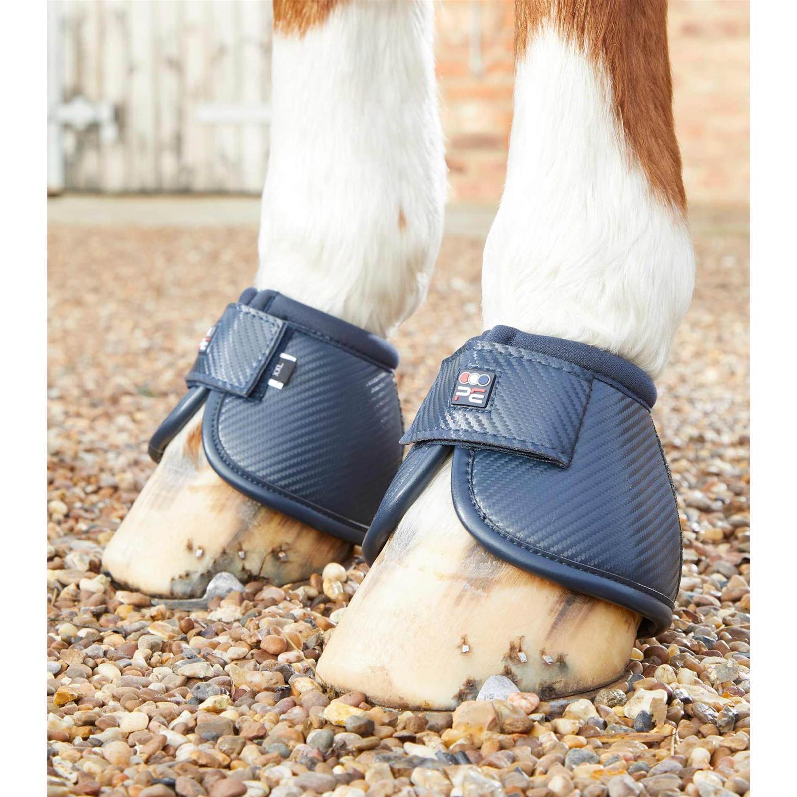Premier Equine Carbon Tech Kevlar No-Turn Over Reach Boots Hufglocken navy S