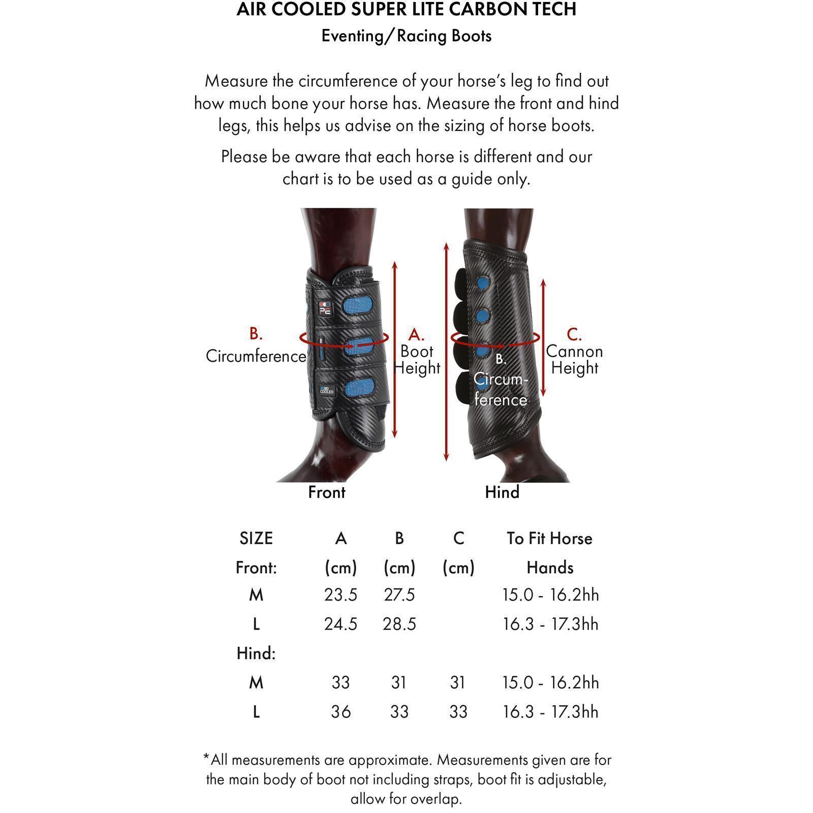 Premier Equine Air Cooled Super Lite Carbon Tech Eventing/Racing Boots Front black L