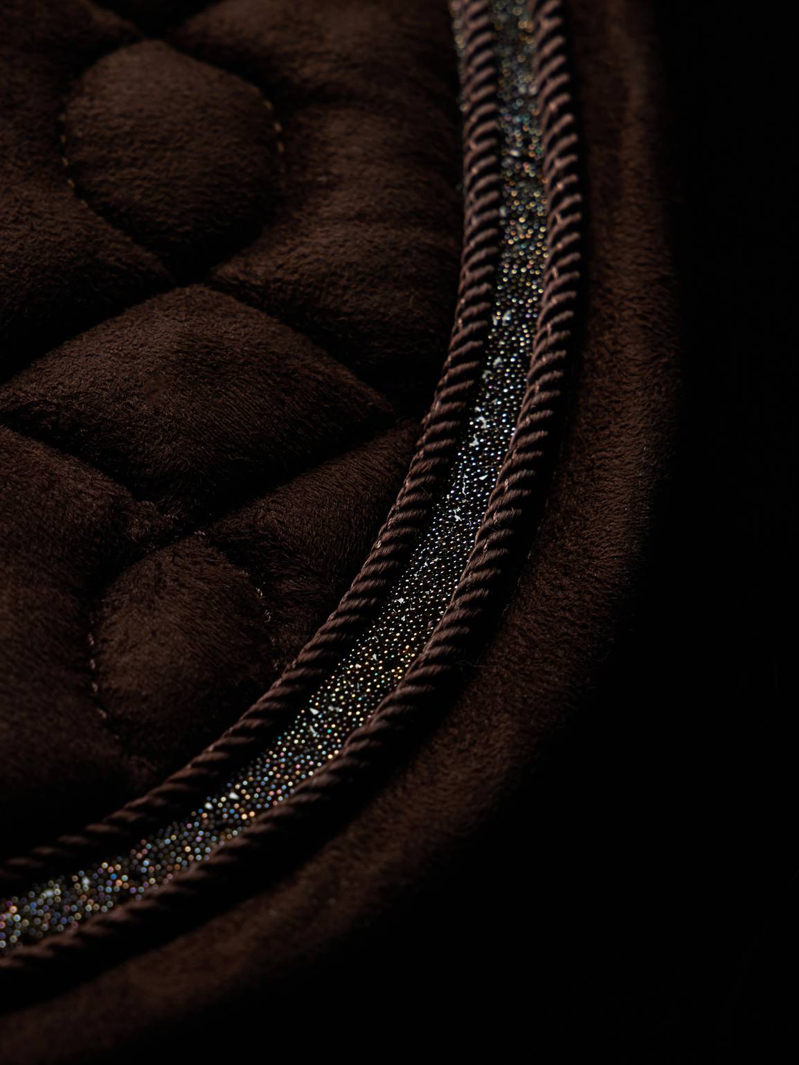 LeMieux Crystal Suede Dressage Square Schabracke Brown S/M