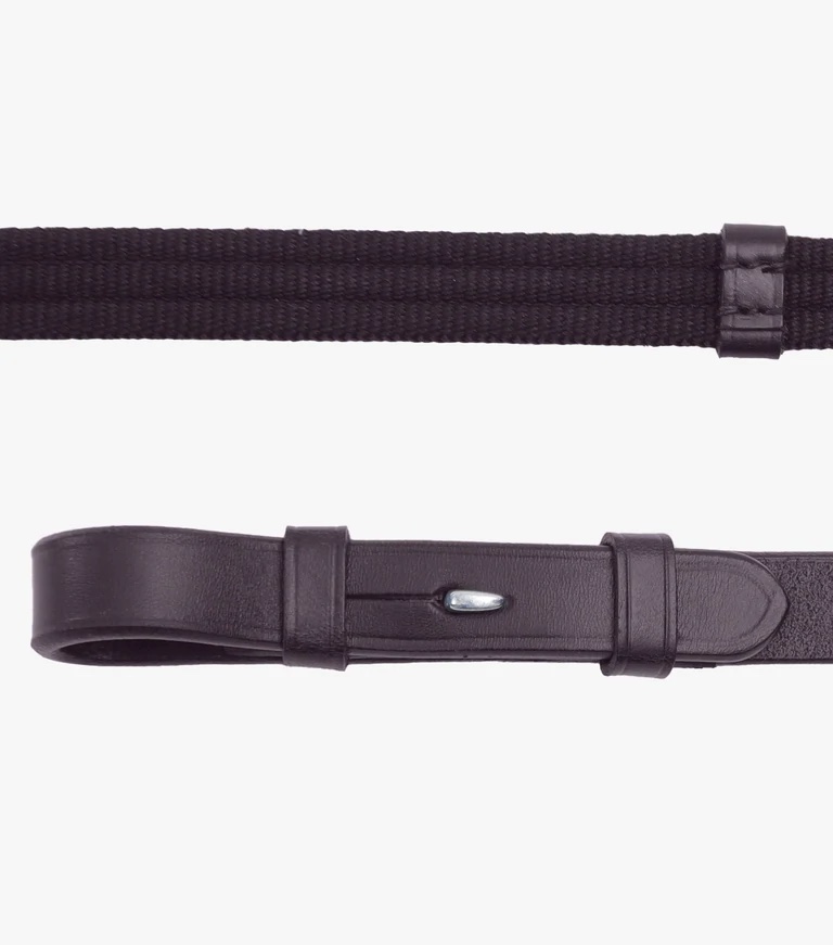 Premier Equine Altare Web Reins Gurtzügel mit Stege brown