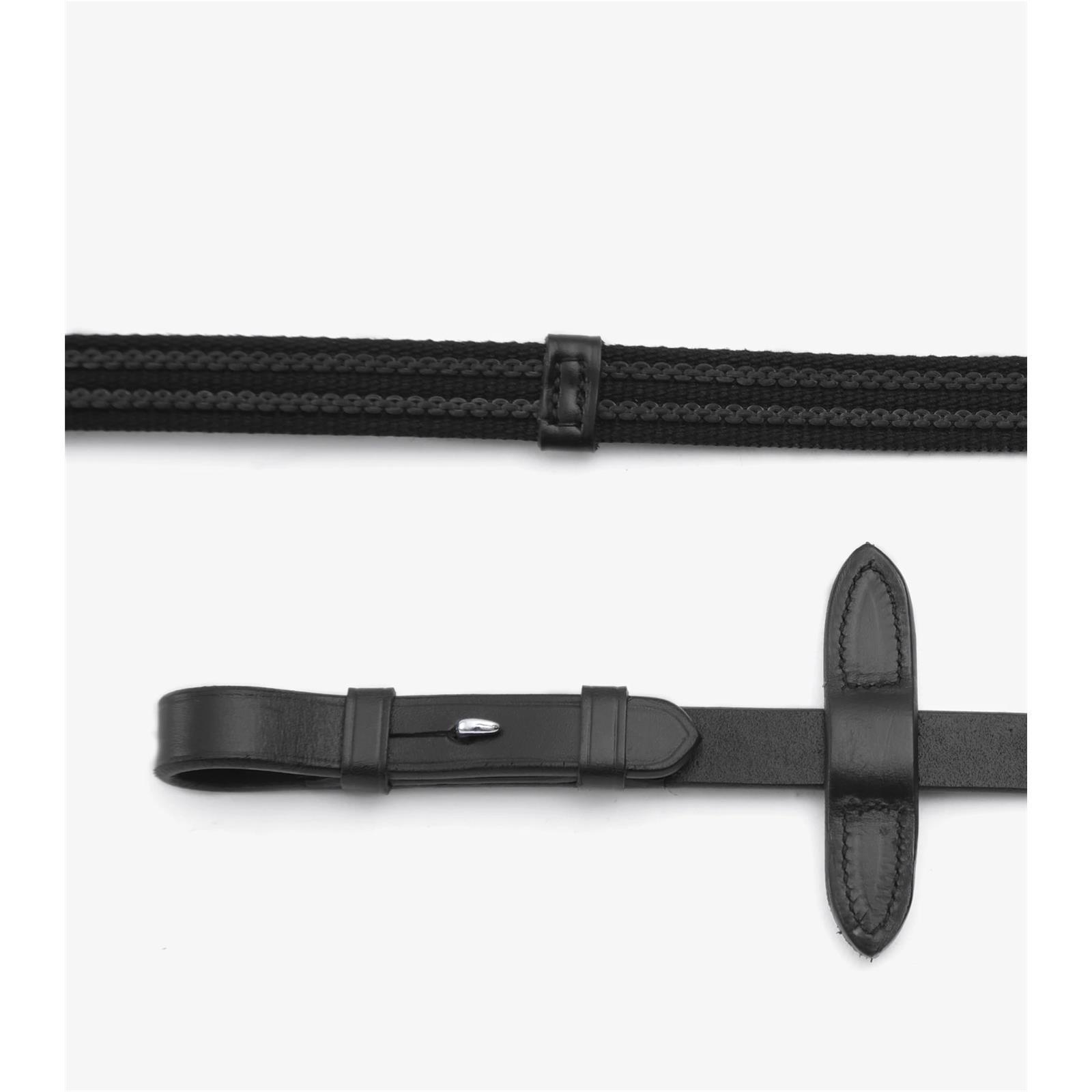 Premier Equine Domenico Web & Rubber Grip Reins Zügel gummiert brown