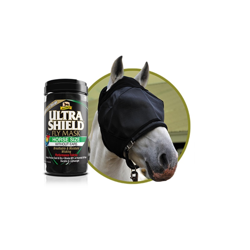 Absorbine Ultra Shield Fly Mask without Ears Fliegenmaske ohne Ohren Horse (for Average Horse, Small Warmblood)