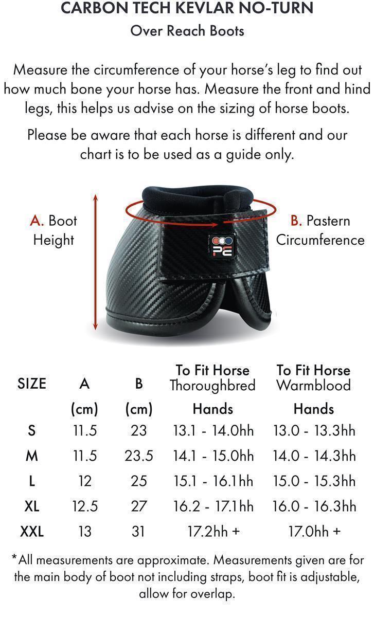 Premier Equine Carbon Tech Kevlar No-Turn Over Reach Boots Hufglocken black S