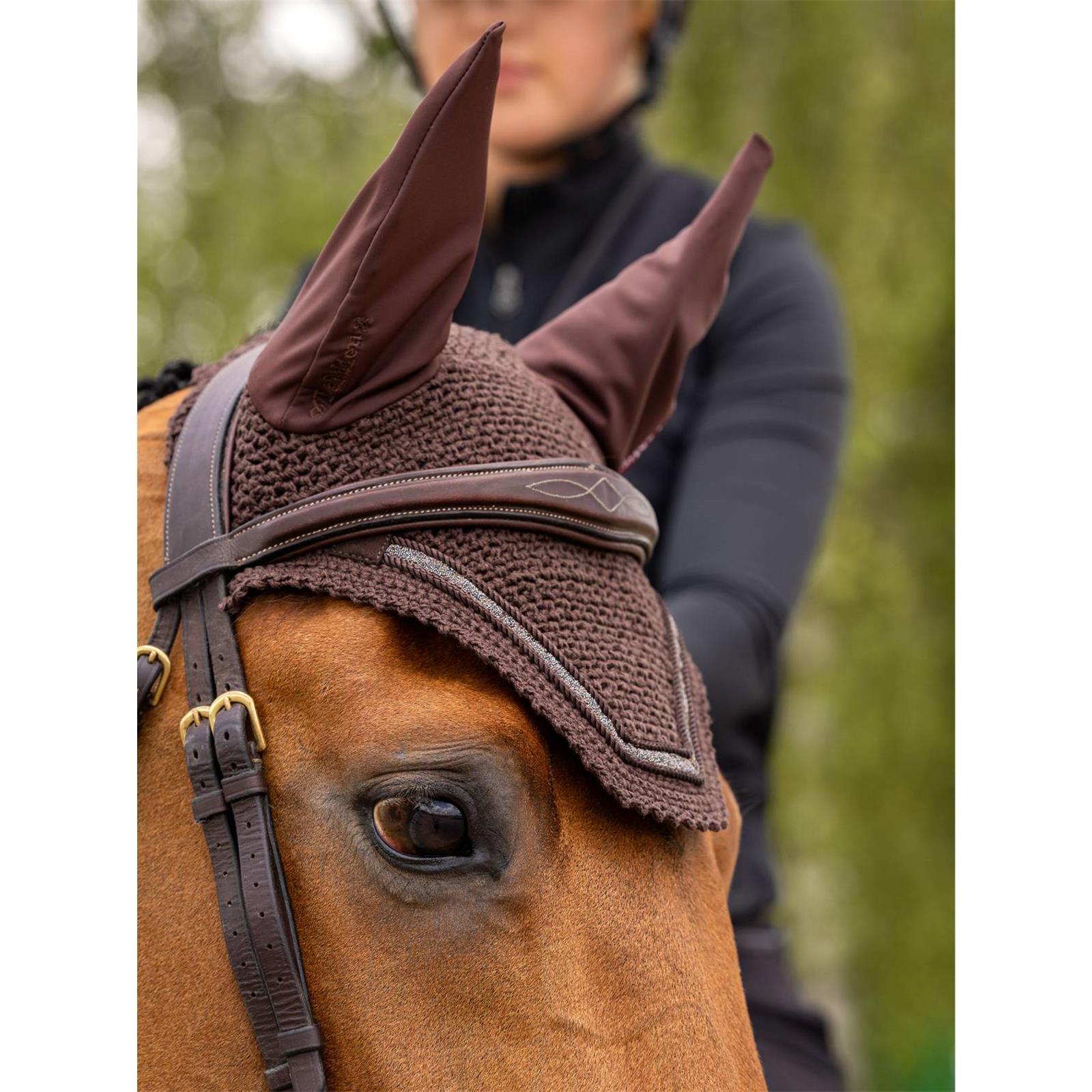 LeMieux Crystal Fly Hood Fliegenhaube Brown L