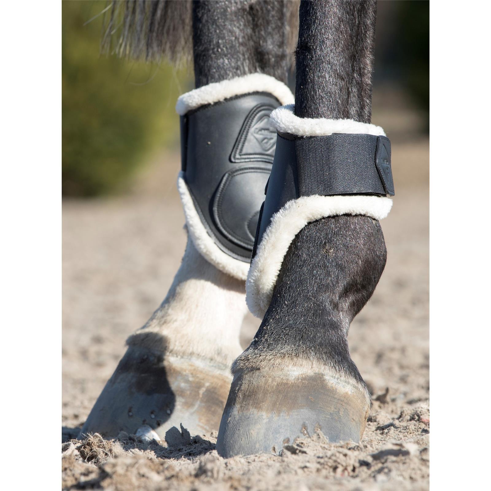 LeMieux Capella Comfort Leather Fetlock Boots Black Cob