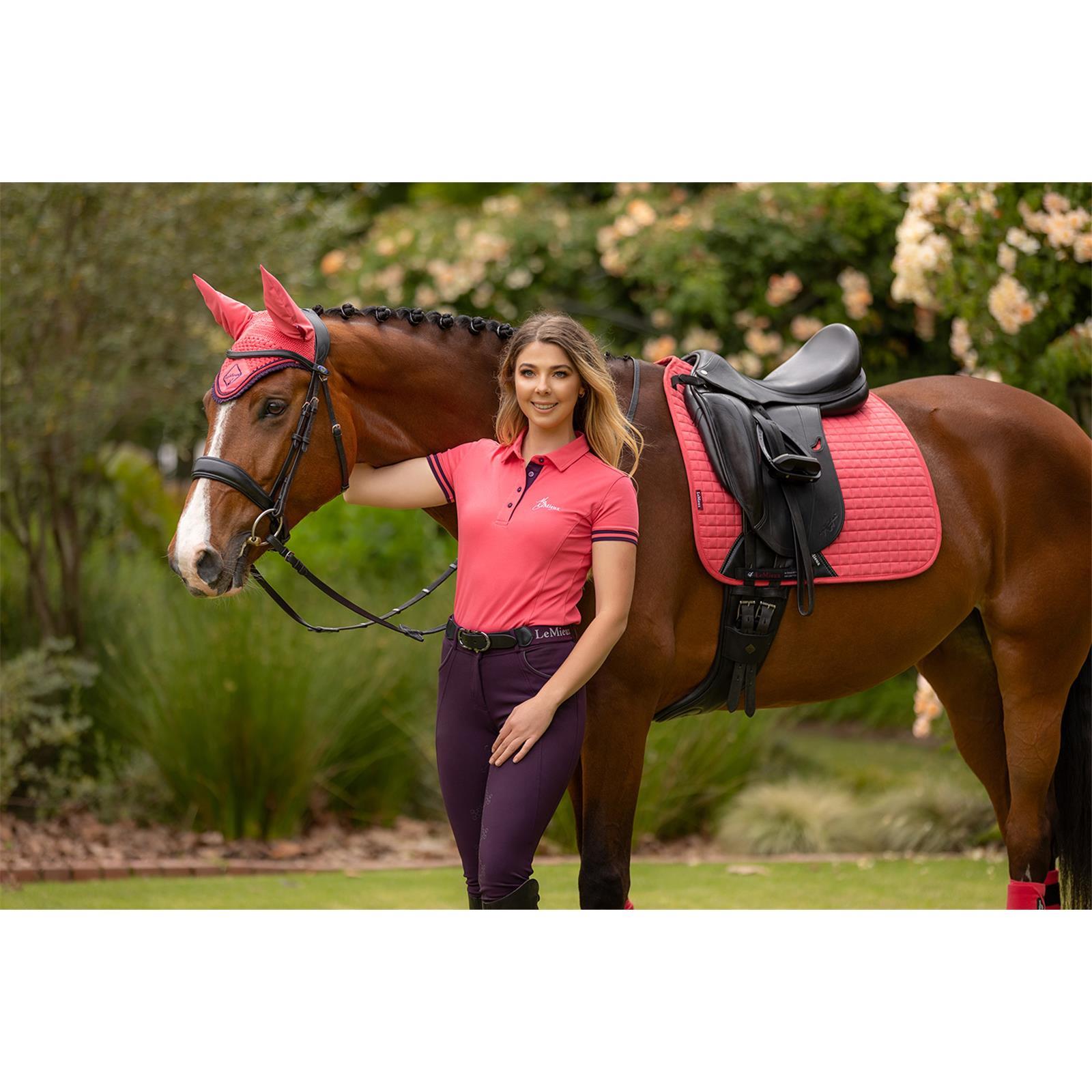 LeMieux Suede Dressage Square Schabracke Papaya S/M