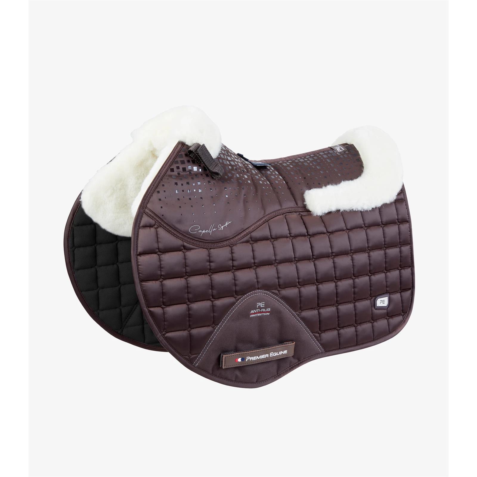 Premier Equine Capella Close Contact Merino Wool GP/Jump Square Full Brown/Natural Wool